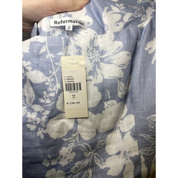 Reformation Bucatini Linen Midi Dress Size 10 NWT - Picture 5 of 11